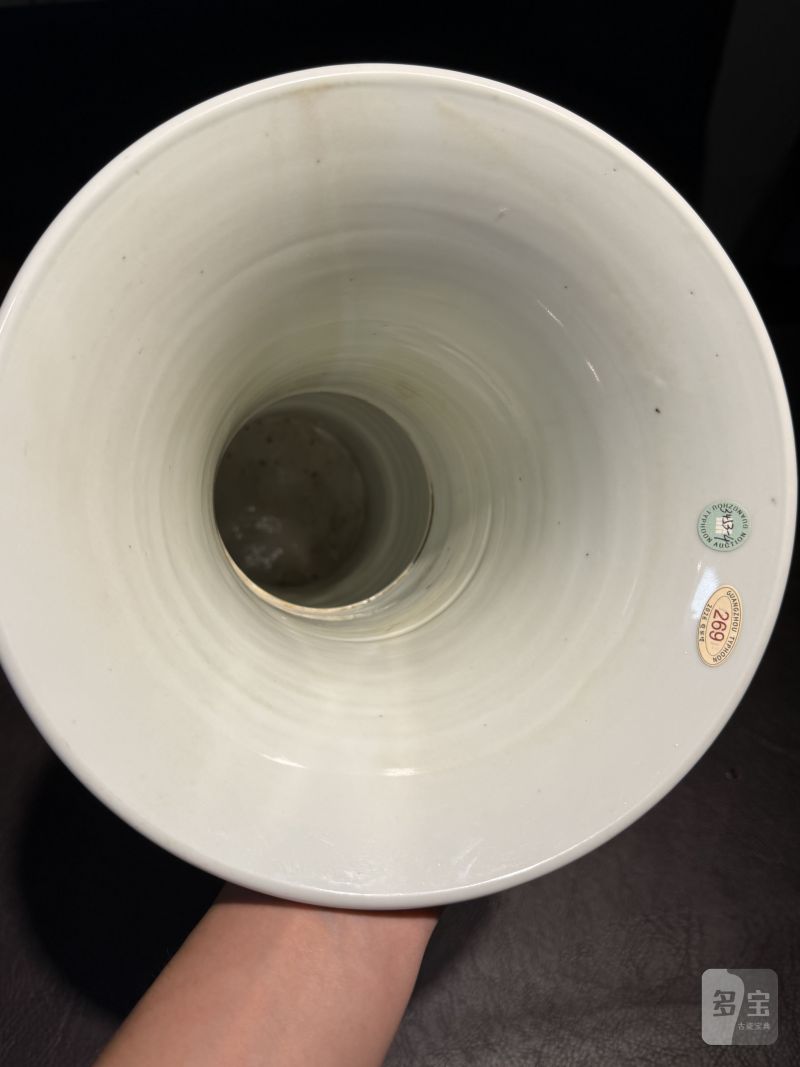 清康熙 青花山水人物故事图花觚 - 图18